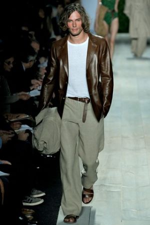 male%20model%20wearing%20michael%20kors%20leather%20on%20runway.%20brown%20leather%20for%20guys