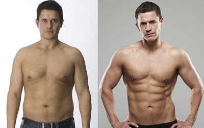 jeremy edwards shirtless - before and after washboard abs challenge