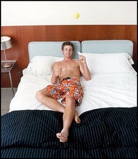 andy roddick naked in bed