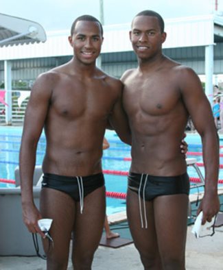 black male swimmers - brett and shaune fraser - cayman islands