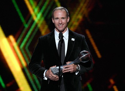 drew brees awards - 2019 espy Best Recording-Breaking Performance for beating out Klay Thompson's record-breaking 14 3-pointers in a game