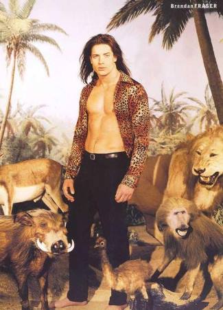 brendan fraser shirtless - george of the jungle