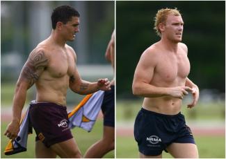 brisbane broncos recovery session - rugby shorts