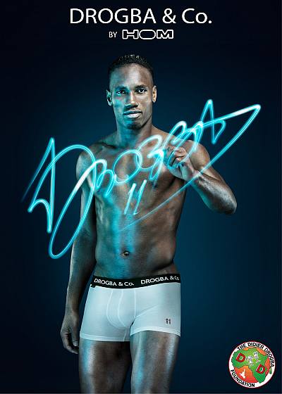 Didier Drogba underwear hom white boxer briefs