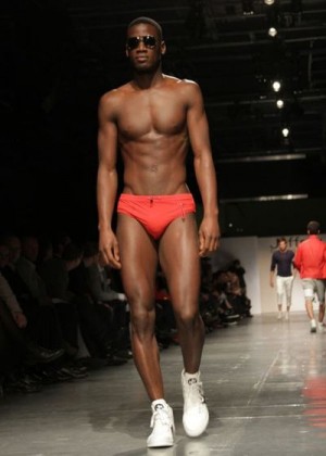 David Agbodji Black Male Model in Calvin Klein Swimsuit
