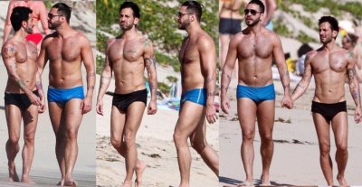 gay men speedo swimsuits - marc jacobs and boyfriend lorenzo martone