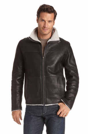 hugo boss leather jacket fur collar