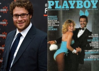 playboy coverboys - famous male celebrities - seth rogen and burt reynolds