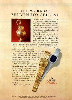 rolex cellini vintage watch ad