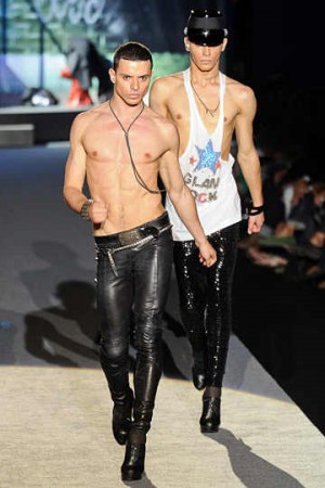 mens skinny leather pants by dsquared