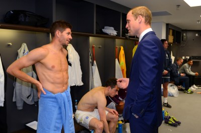 steven gerrard shirtless with prince william