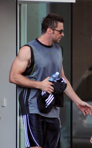 celebrities wearing adidas hughjackman workout