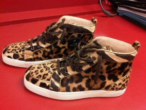 christian loubotin mens shoes - sneakers leopard print