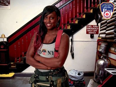 real female firefighters calendar - fdny first in 2015 Danae Mines