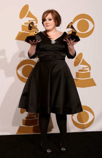 Adele fashion style Barbara Tfank dress and manolo blahnik hangisi pumps