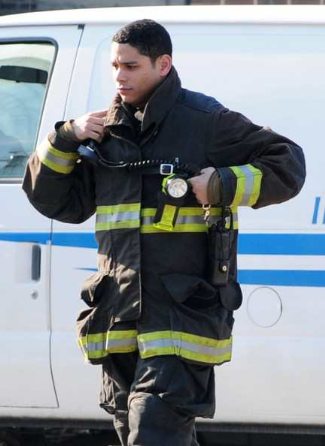 Charlie Barnett hot hunk in firefighters uniform - chicago fire