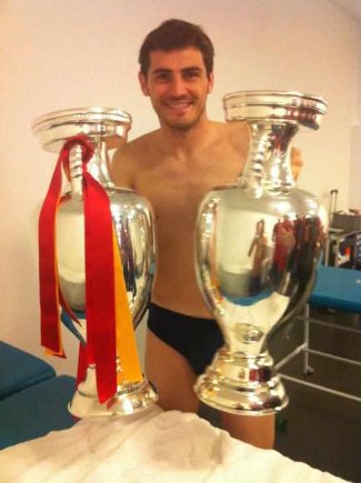 Iker Casillas underwear only - football trophy