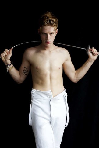 Race Imboden shirtless olympic fencer model