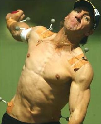 andy bichel shirtless - sensors to analyze bowling action