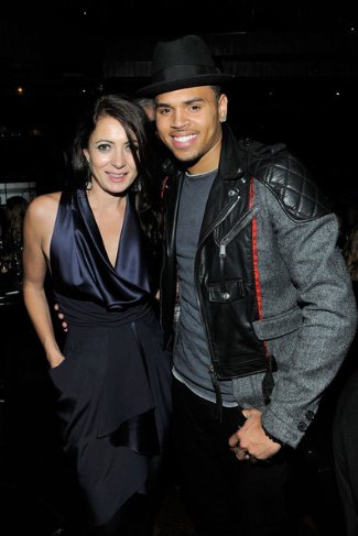 celebrity wearing dsquared - chris brown in Dsquared2 Herringbone and Leather Jacket