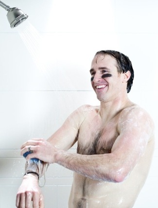 drew-brees-shirtless-quarterback for the New Orleans Saints