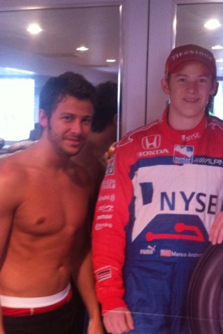 shirtless nascar drivers - marco andretti topless showing underwear