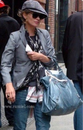 celebrity balenciaga bags - Kate Moss With Balenciaga Brief Bag