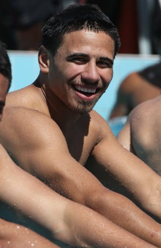 Ben Henry Shirtless - NZWarriors NRL recovery session Panmure Pools March 2012 - Auckland NZ