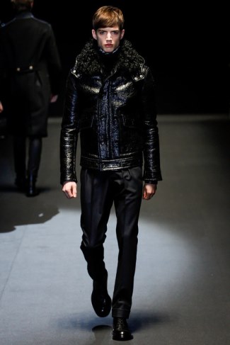 gucci leather jacket fall winter 2013-2014 runway collection - milan