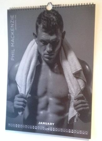 canadian rugby players - phil mackenzie shirtless calendar january 2014
