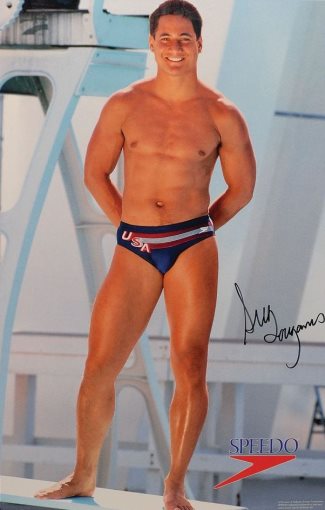 gay men wearing speedo swimsuit - greg louganis - olympic diving gold medalist