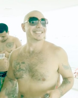 rapper pitbull sshows chest hair