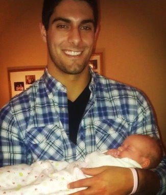 jimmy garoppolo with baby cousin - instagram jimmygarops10