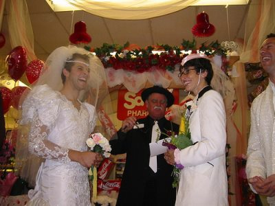misha collins wedding renewal in drag