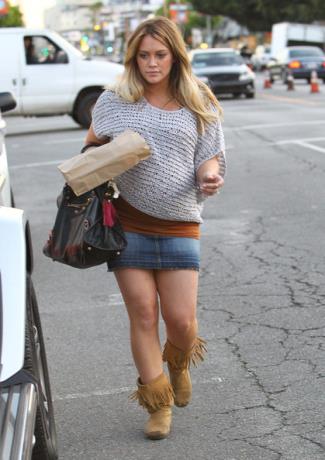 maternity skirt - hilary duff -joes jeans short skirt - west hollywood 2012