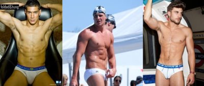 sports briefs underwear - athlete hunks modeling white briefs underwear