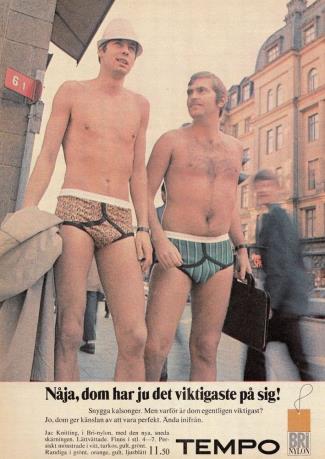 vintage mens underwear - tempo - bri nylon - finnish brand
