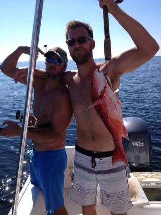 Luke Bryan and Charles Kelley shirtless fishing