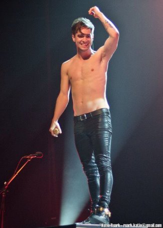 male celebrity leather pants - sexy brendon urie