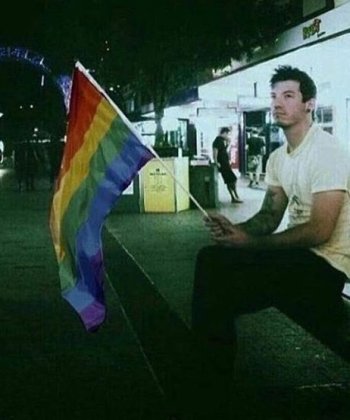 josh dun gay ally - rainbow flag