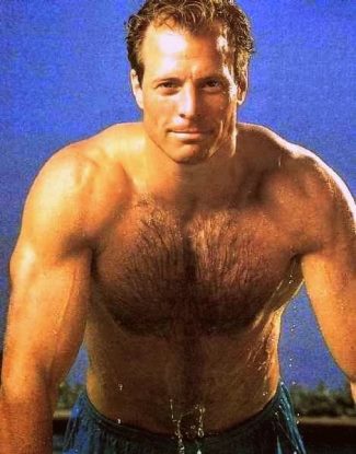 body hair men - Rick Edwards - college rowing team star - model actor in Santa Barbara