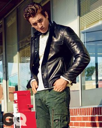 miles teller leather jacket - gq - usd398 by Banana Republic