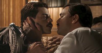rami malek gay kiss scene on bohemian rhapsody