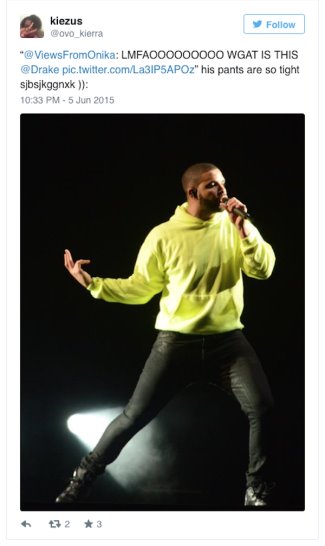 men in tight pants - drake at the governors ball 2015