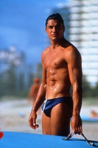 Manu Bennett speedo underwear - paradise beach