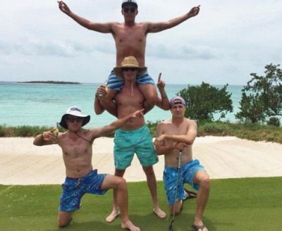hot golfers shirtless foursome