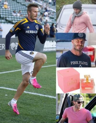 david beckham gay proof - he loves pink everything
