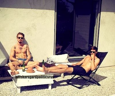 bill skarsgard shirtless sunbathing