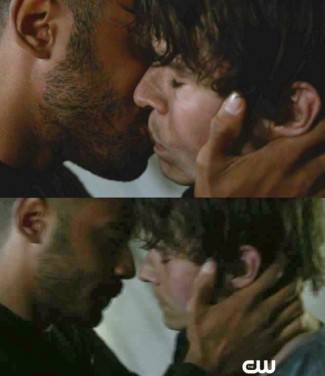 Jonathan Whitesell gay kiss with jarod joseph - miller and bryan in 100