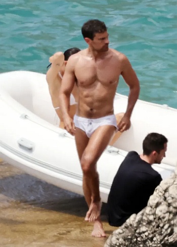 celebrity white speedo - theo james dolce gabbana ad